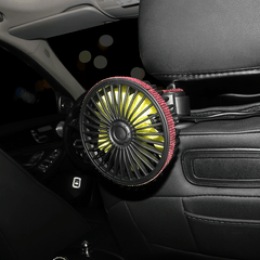 Portable Car USB Mini Fan Air Cooling Fan 3 Speed Universal Seat Headrest Cooler