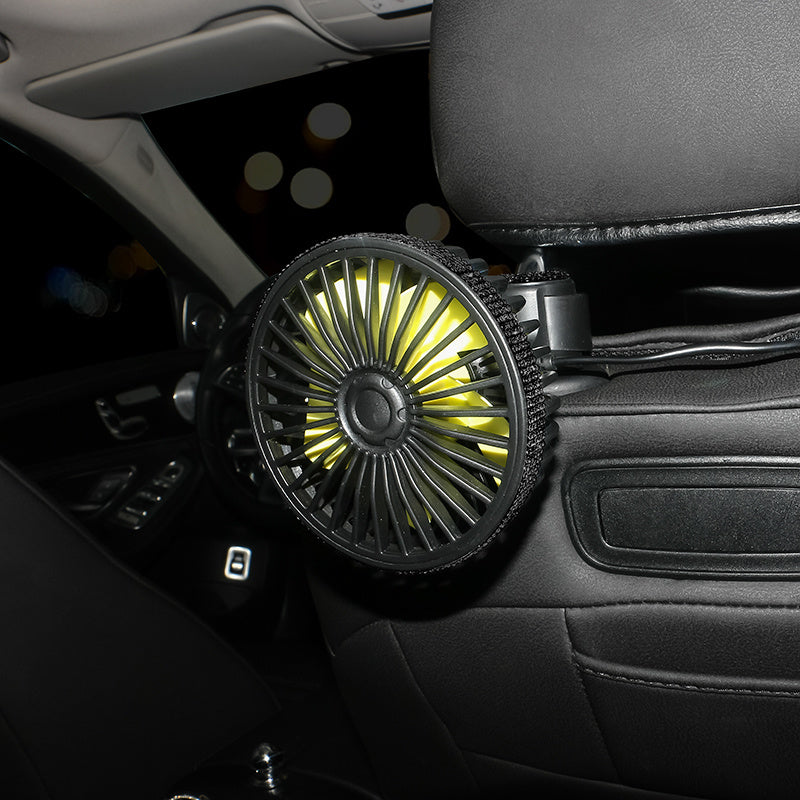 Portable Car USB Mini Fan Air Cooling Fan 3 Speed Universal Seat Headrest Cooler