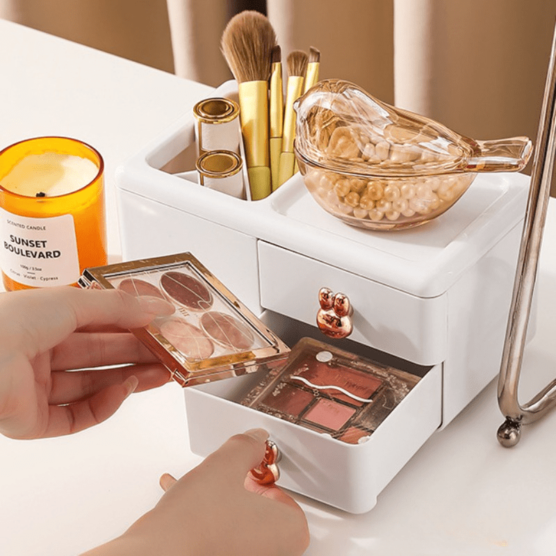 Transparent Pen Holder and Storage Box for Desk Organization