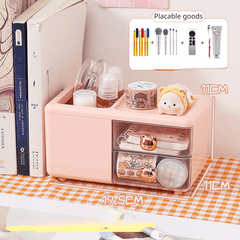 Transparent Pen Holder and Storage Box for Desk Organization