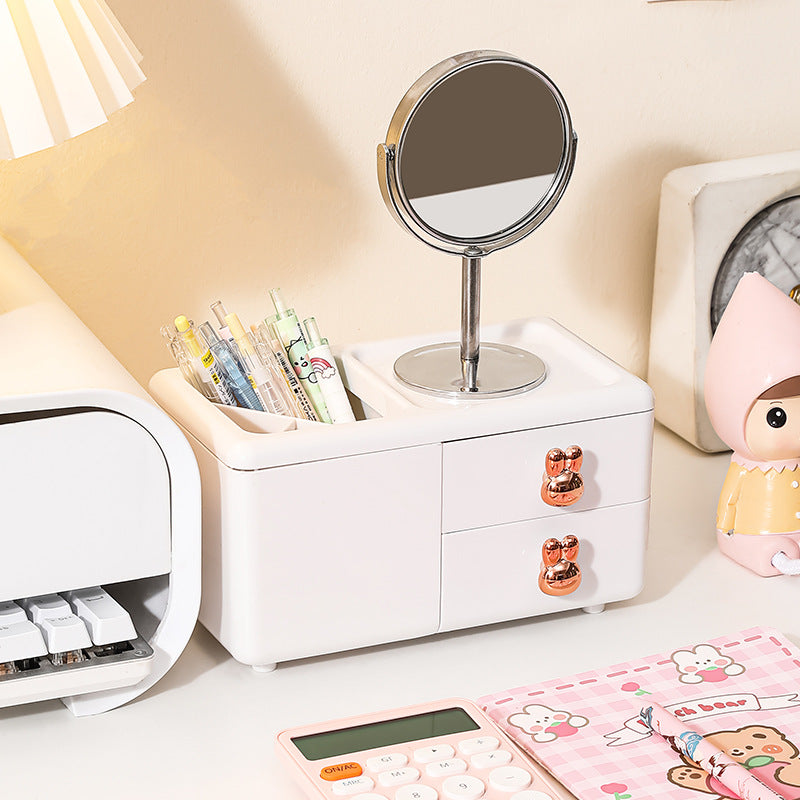 Transparent Pen Holder and Storage Box for Desk Organization