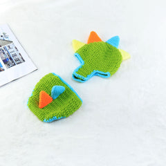 2pcs Baby Cartoon Dino Cap & Shorts Set for Photography Props