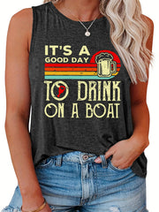  Women's Graphic Print Round Neck Tank Top