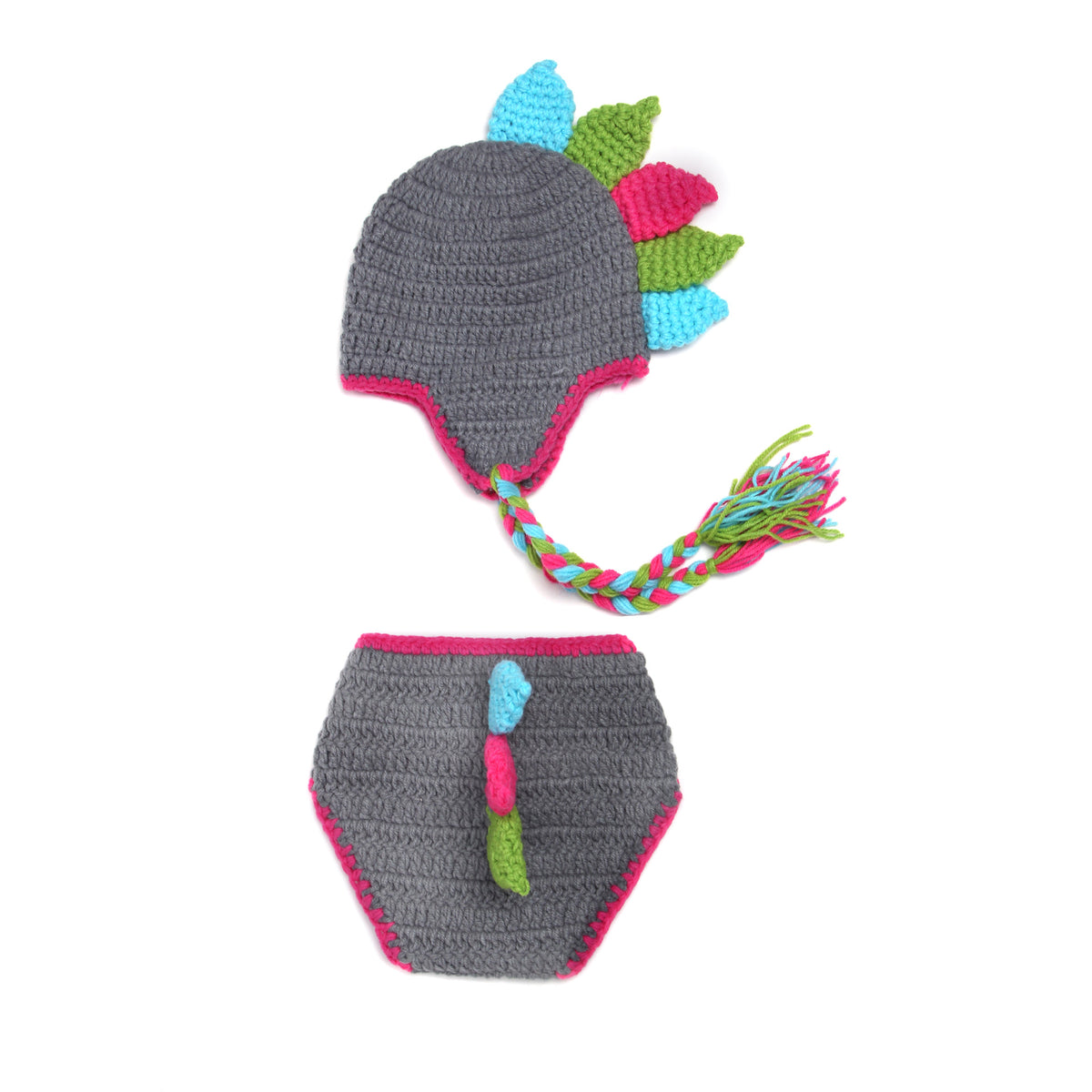Girl's Dinosaur Wool Hat for Photography Props & Shower