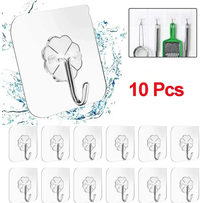 Heavy Duty Adhesive Hooks 13lbs Waterproof & Oilproof