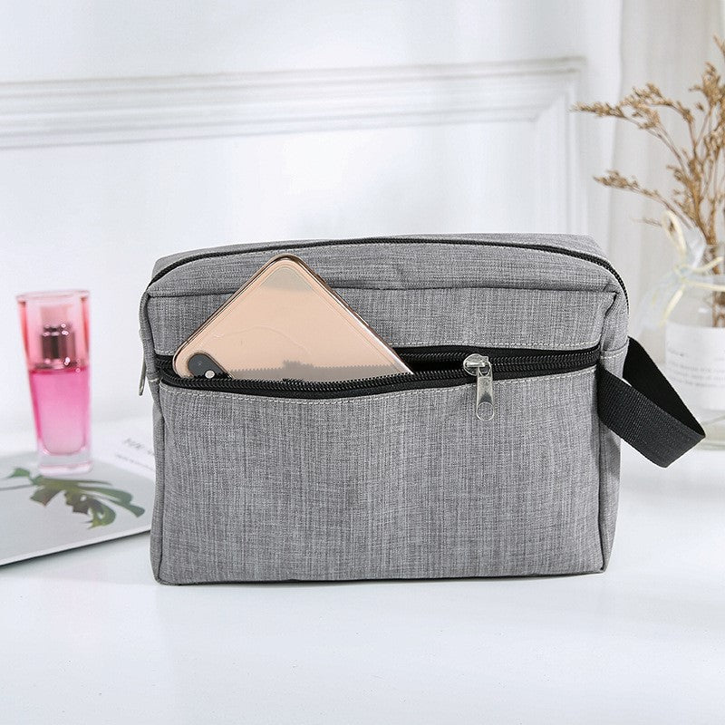 Handheld Square Cosmetic Bag Dacron Waterproof Makeup Pouch Lightweight Portable