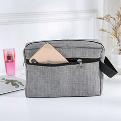 Handheld Square Cosmetic Bag Dacron Waterproof Makeup Pouch Lightweight Portable