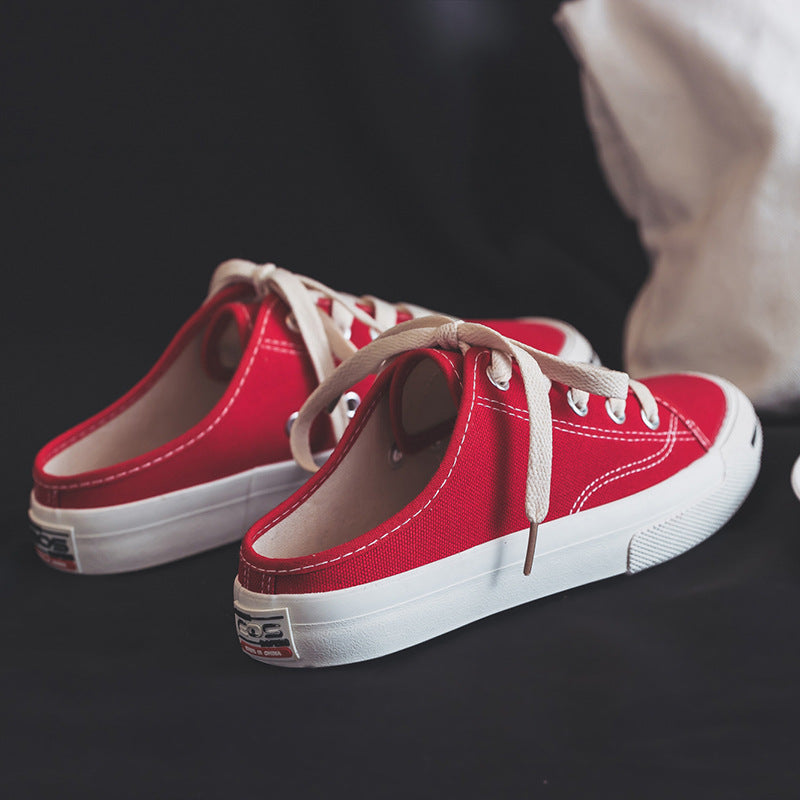 Women's Casual Mule Sneakers Lace Up Slip On Walking Shoes