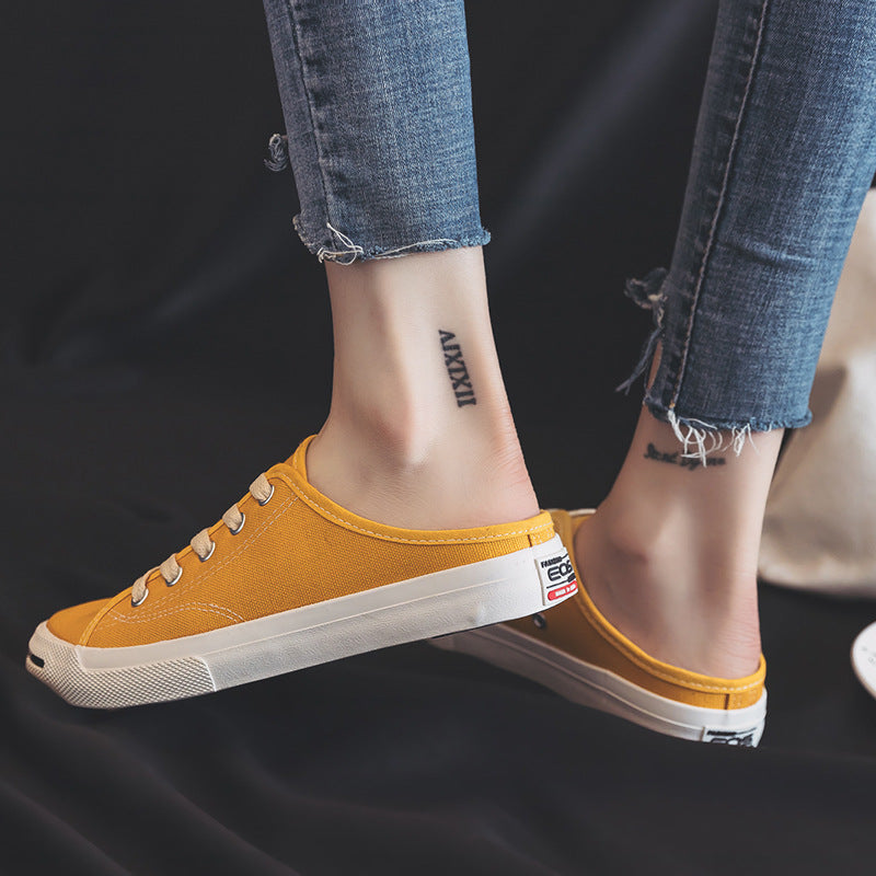 Women's Casual Mule Sneakers Lace Up Slip On Walking Shoes