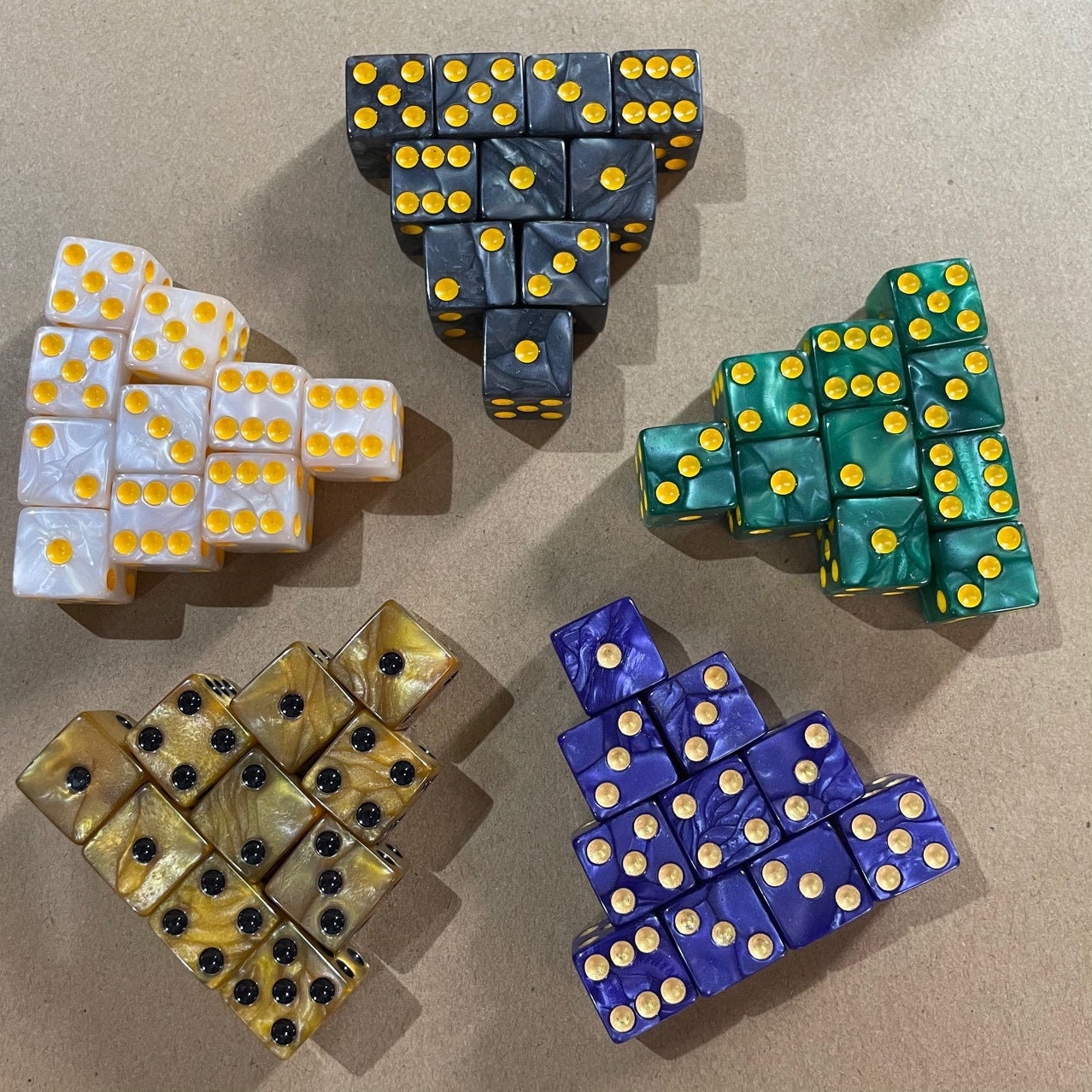 10pcs Large Hole Point Dice Set for Marble Game