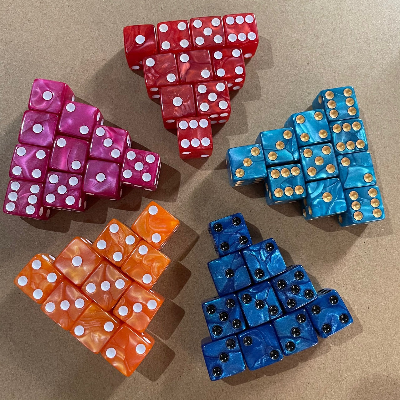 10pcs Large Hole Point Dice Set for Marble Game