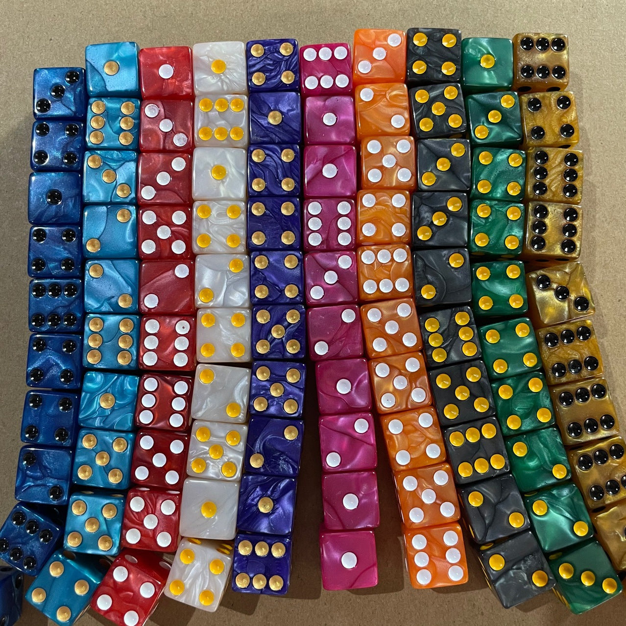 10pcs Large Hole Point Dice Set for Marble Game