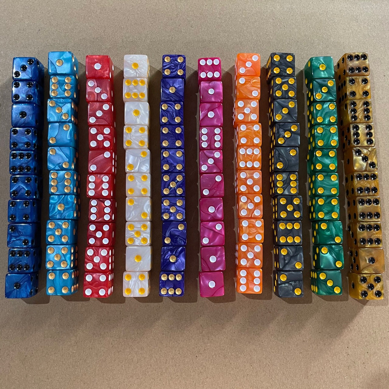10pcs Large Hole Point Dice Set for Marble Game