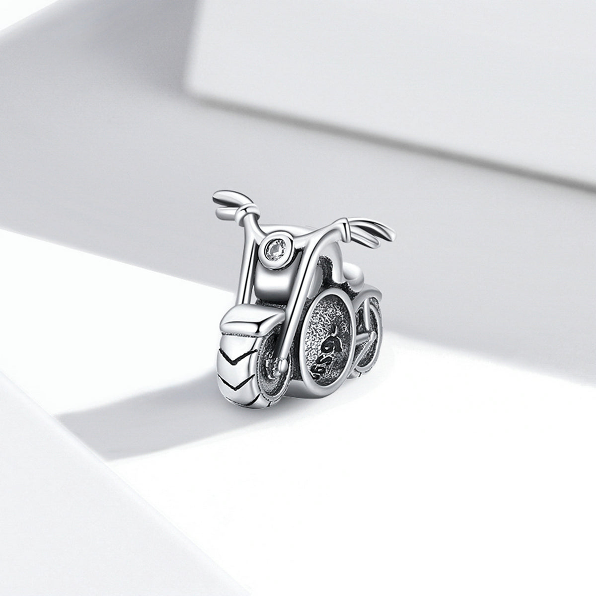 PANPOKI 925 Sterling Silver Motorcycle Style Beads Charms