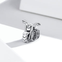 PANPOKI 925 Sterling Silver Motorcycle Style Beads Charms