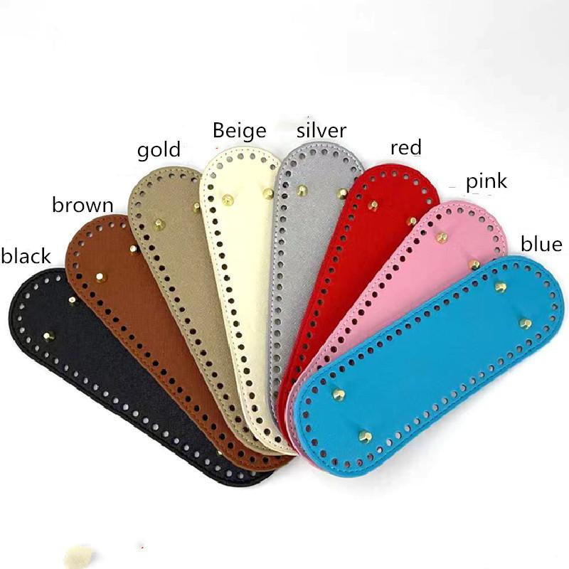 DIY 8 Colors 26 Women Bag Accessories Round PU Leather Oval Handbag Pad