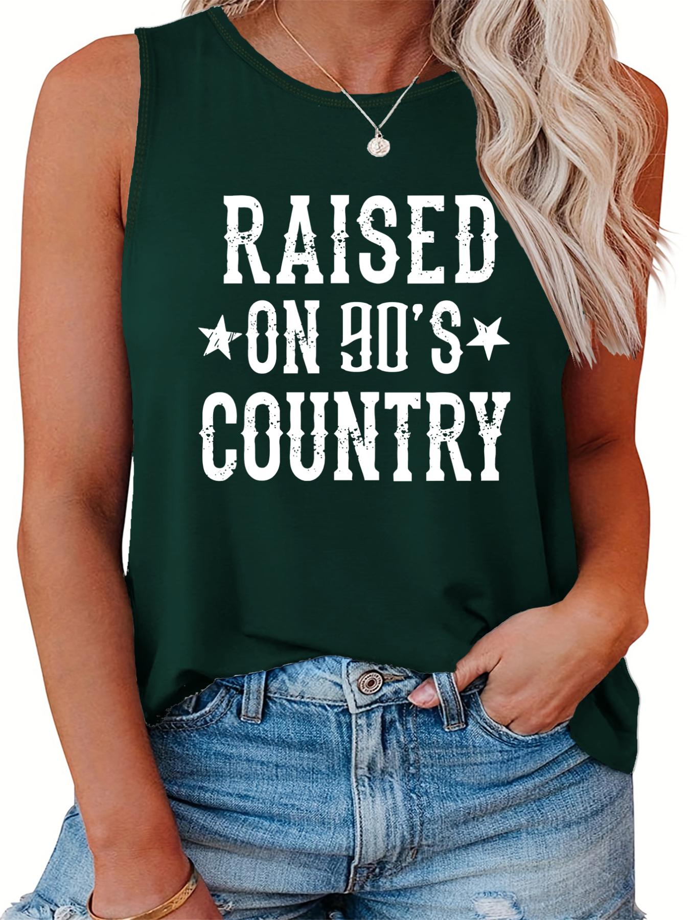  Casual Tank Top Women's Plus Slogan Print Round Neck