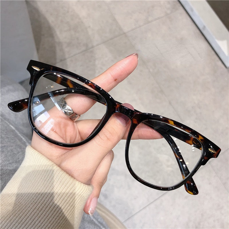 Light Blocking Glasses Jelly Square Clear Lens Computer Spectacles Frame Glasses
