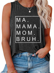  Casual Tank Top Women's Plus Letter Print Tank Top