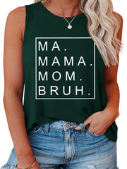  Casual Tank Top Women's Plus Letter Print Tank Top