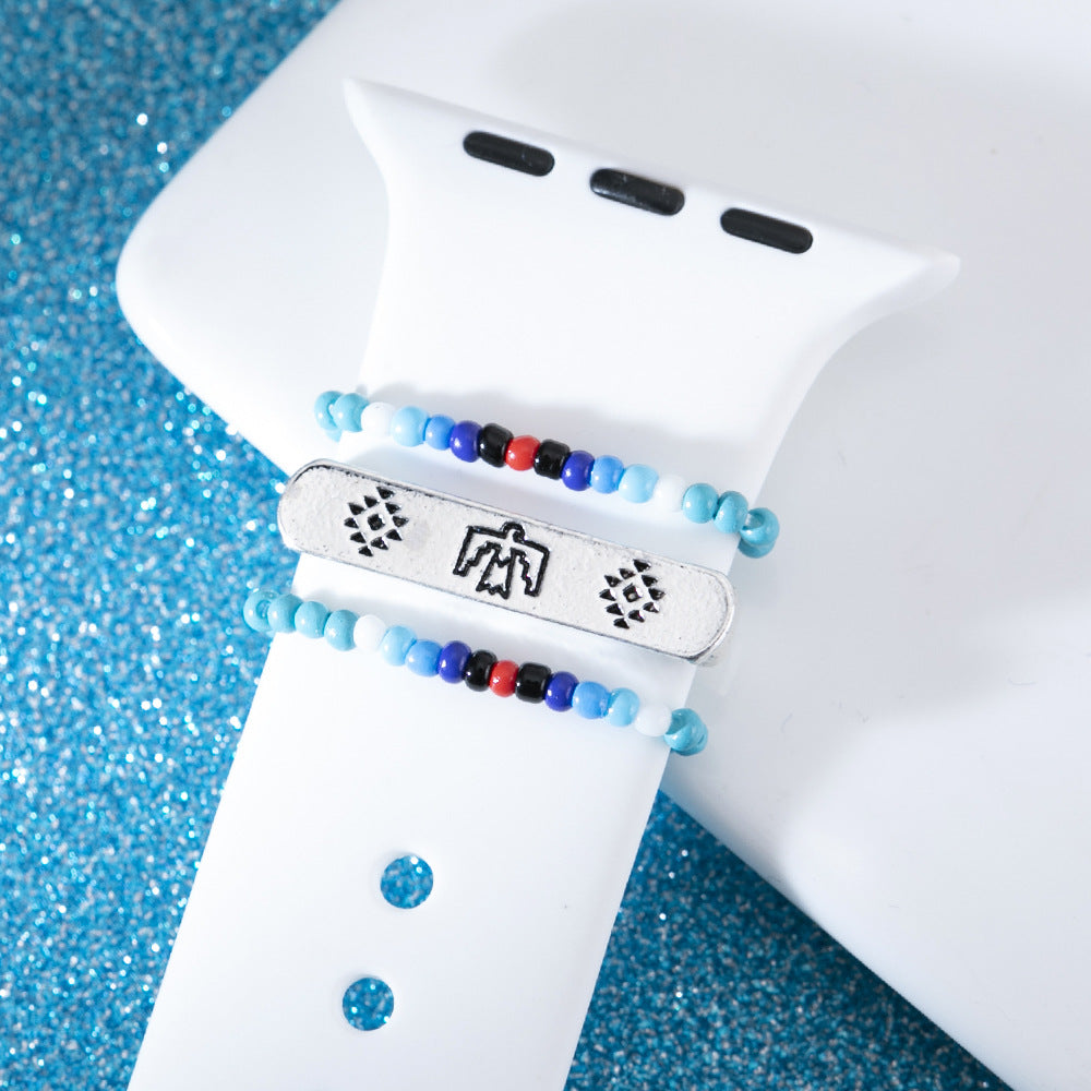 3pcs Silicone Watch With Bohemian Style Ring