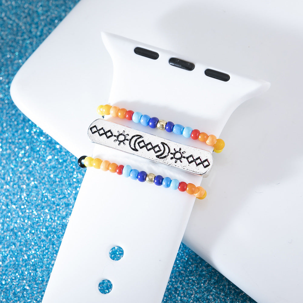 3pcs Silicone Watch With Bohemian Style Ring