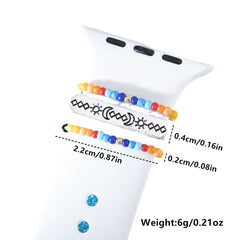 3pcs Silicone Watch With Bohemian Style Ring