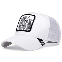 Tiger Embroidery Patch Baseball Cap Unisex Mesh Trucker Hat