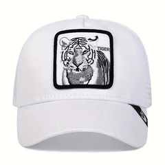 Tiger Embroidery Patch Baseball Cap Unisex Mesh Trucker Hat
