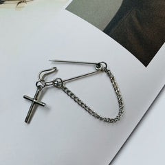 Vintage Cross Large Pin Street Style Breast Accessories