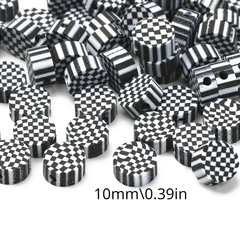 100pcs 10mm Checkerboard Pattern Beads Polymer Clay Loose Spacer Beads