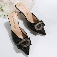 Women's Rhinestone Slingback Kitten Heels