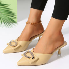 Women's Rhinestone Slingback Kitten Heels