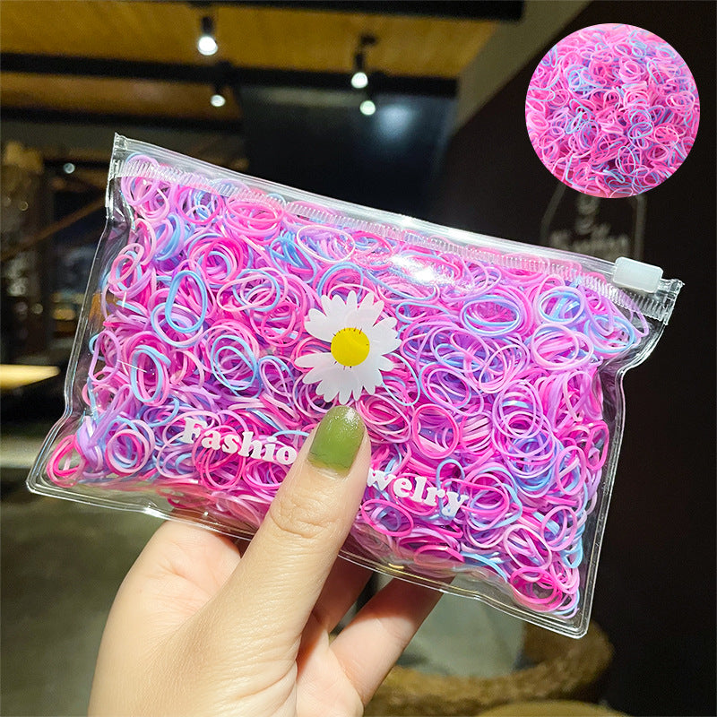 1000pcs Small Rubber Band Candy Hair Ring Elastic Hair Rope Ponytail Holder