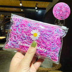 1000pcs Small Rubber Band Candy Hair Ring Elastic Hair Rope Ponytail Holder