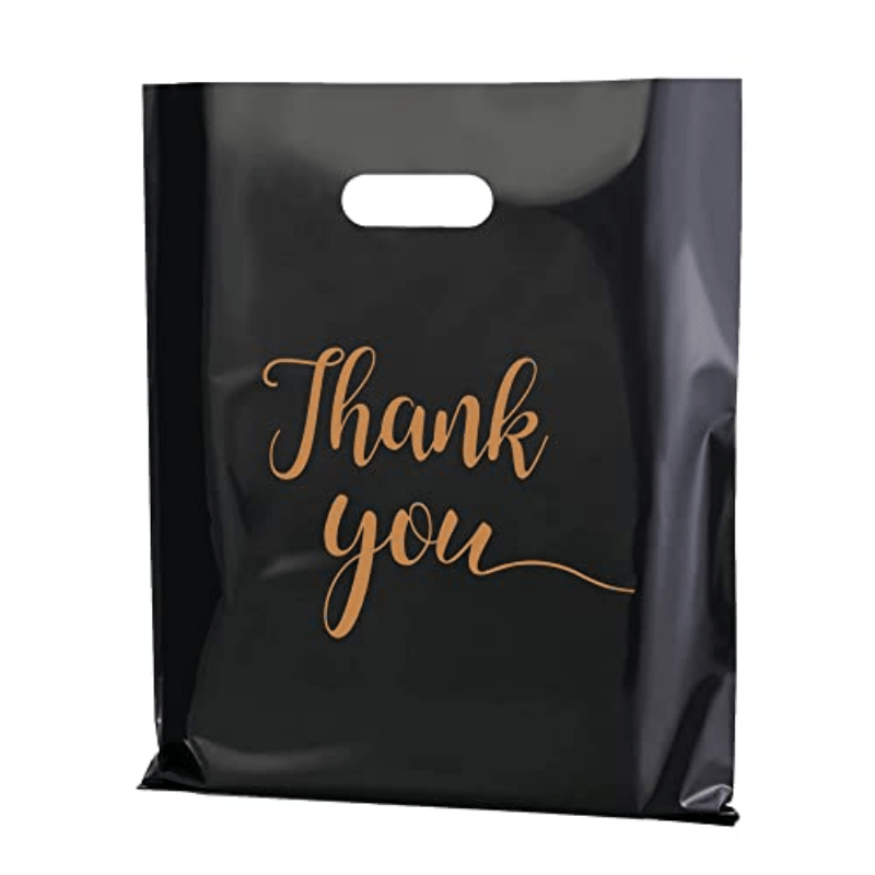 10pcs 'Thank You' Plastic Shopping Bags for Gift Packaging