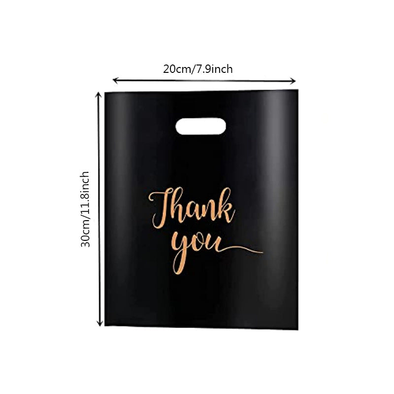 10pcs 'Thank You' Plastic Shopping Bags for Gift Packaging
