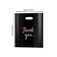 10pcs 'Thank You' Plastic Shopping Bags for Gift Packaging
