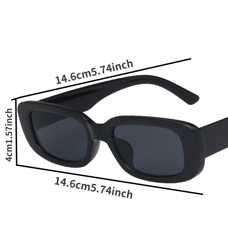 Retro Tortoiseshell Rectangle Sunglasses UV400 Sun Shades