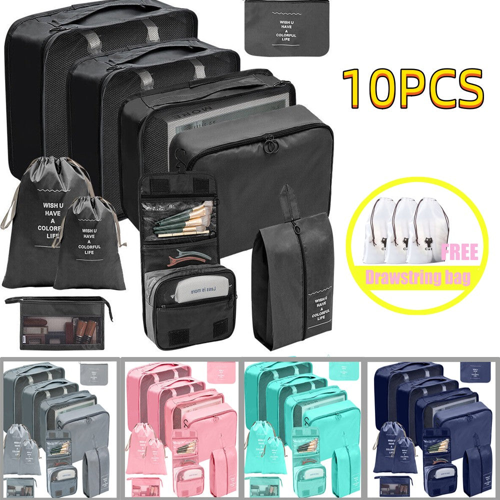 10 Pcs Travel Luggage Bags Dustproof Organizer Portable Storage