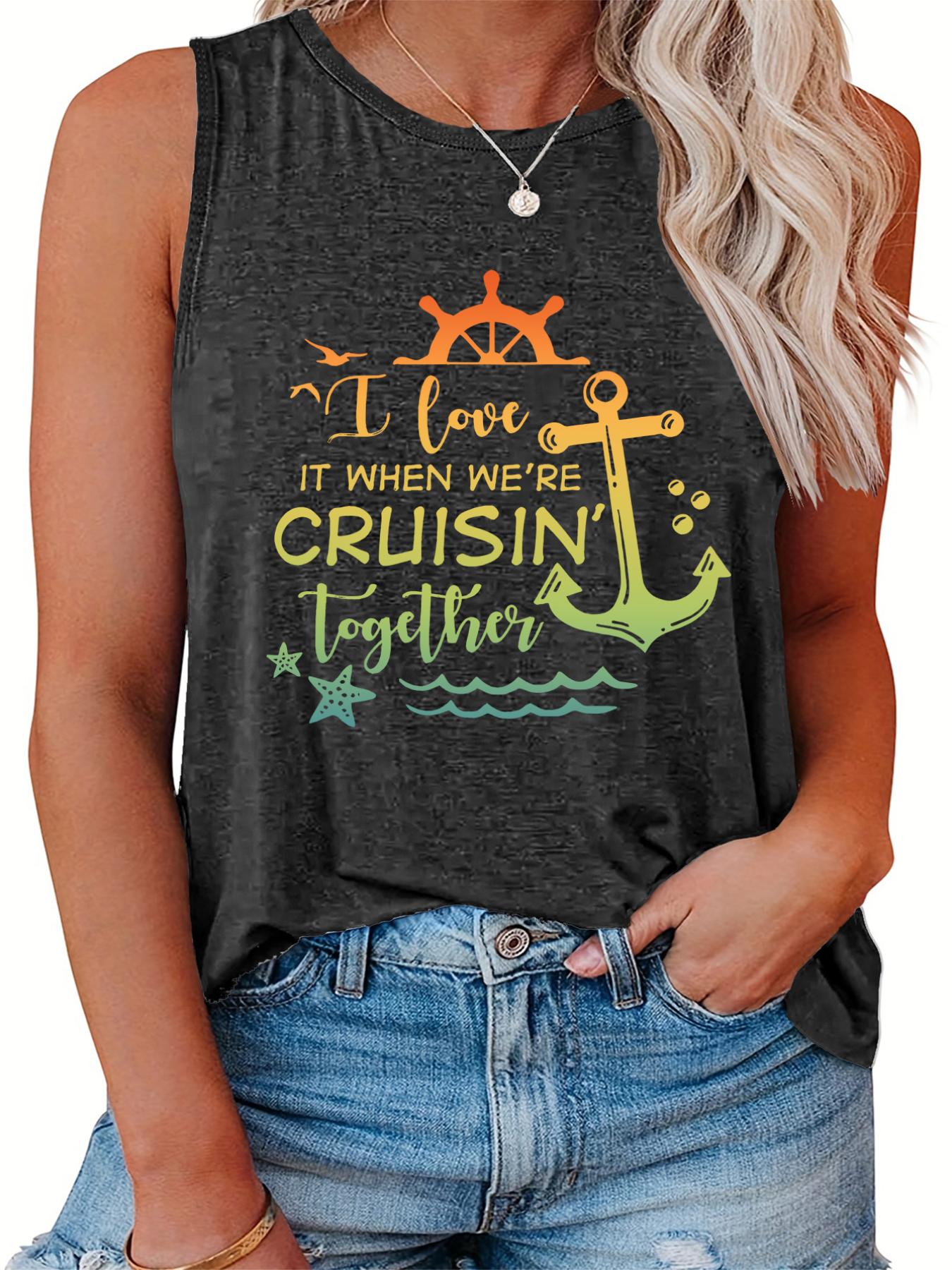  Slogan Graphic Print Tank Top