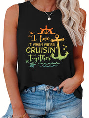  Slogan Graphic Print Tank Top