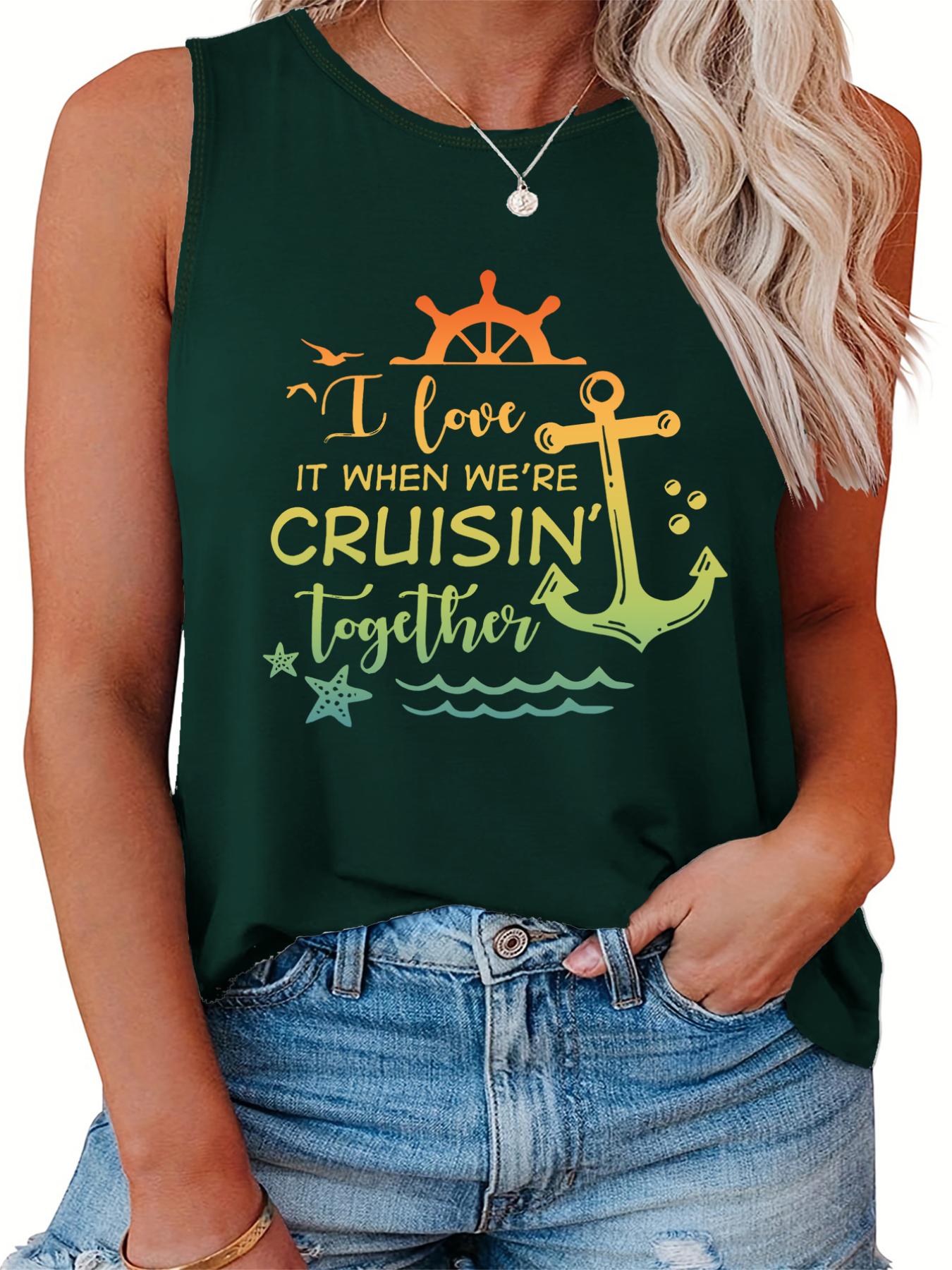 Slogan Graphic Print Tank Top