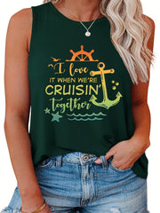  Slogan Graphic Print Tank Top