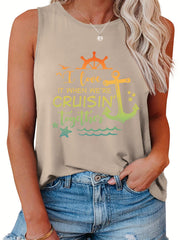  Slogan Graphic Print Tank Top