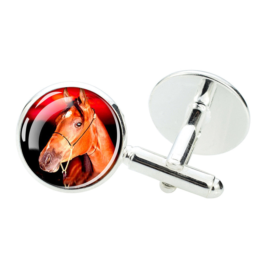 Horse Head Cufflinks for Men, Zinc Alloy Horse Suit Cufflinks