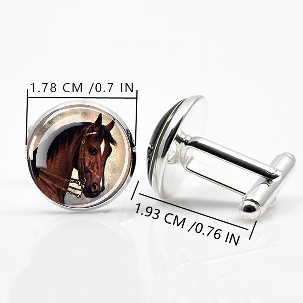 Horse Head Cufflinks for Men, Zinc Alloy Horse Suit Cufflinks