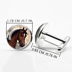 Horse Head Cufflinks for Men, Zinc Alloy Horse Suit Cufflinks