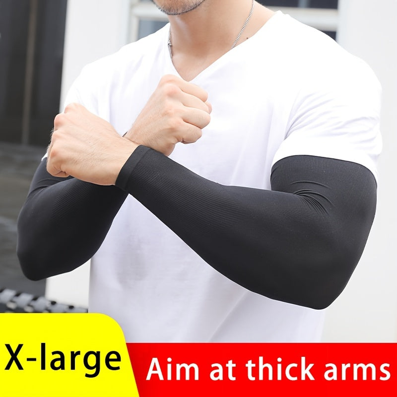 Car Sunscreen Ice Silk Cuffs Men's Arm Protection Thin Style Gloves