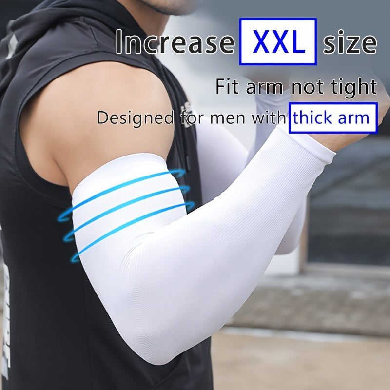 Car Sunscreen Ice Silk Cuffs Men's Arm Protection Thin Style Gloves
